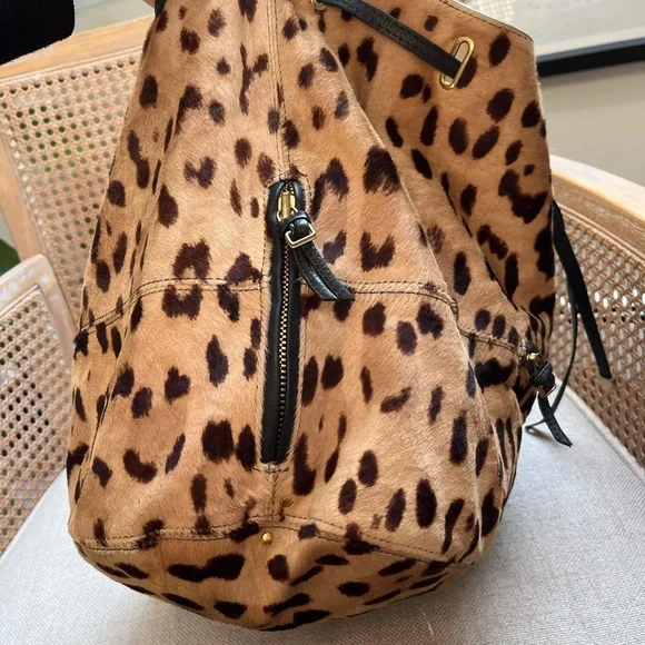 Jerome Dreyfuss Leopard Alain Haircalf Hobo Bag - Picture 9 of 16